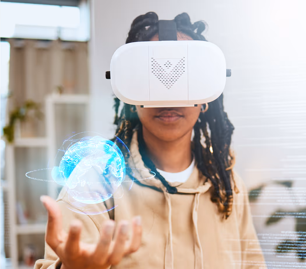 Student exploring global learning in VR with LifeHub platform