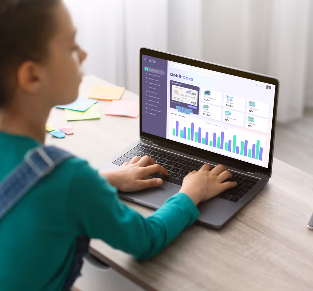 Life Hub student engaged with the AI-powered learning platform