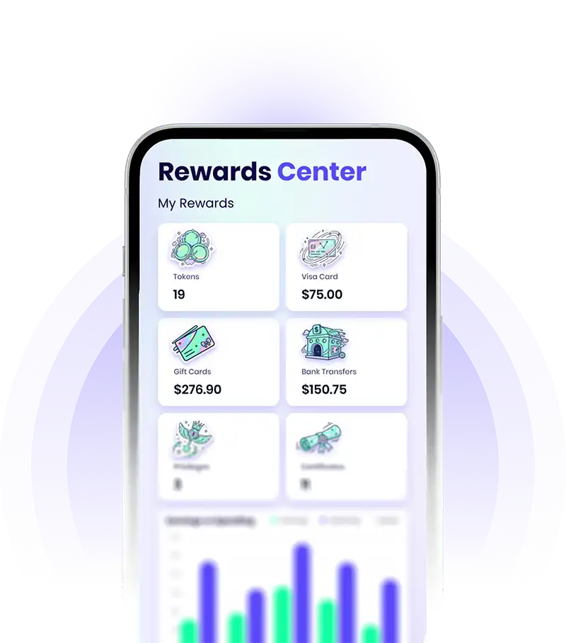 Reward center mobile screen