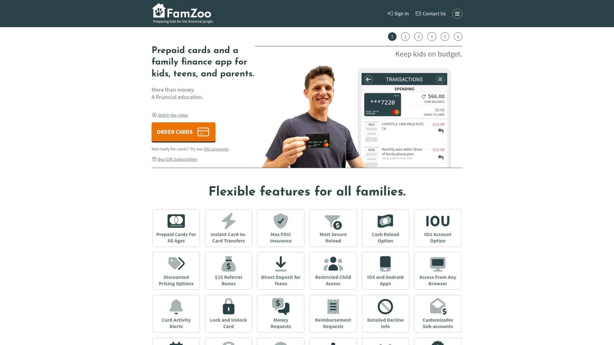 Las 8 mejores tarjetas Visa para adolescentes que puedes probar en 2026 - Tarjeta Visa prepago FamZoo