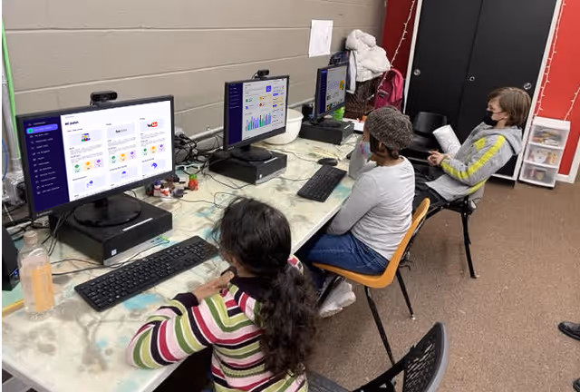 Students at Booker T. Washington Community Center in Auburn, New York