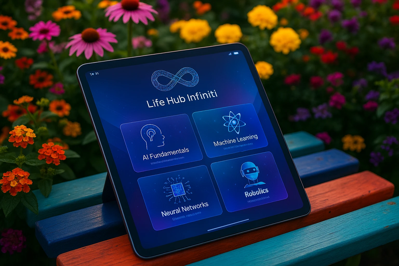 Life Hub Infiniti: Safe AI Learning in a Vibrant Outdoor Setting