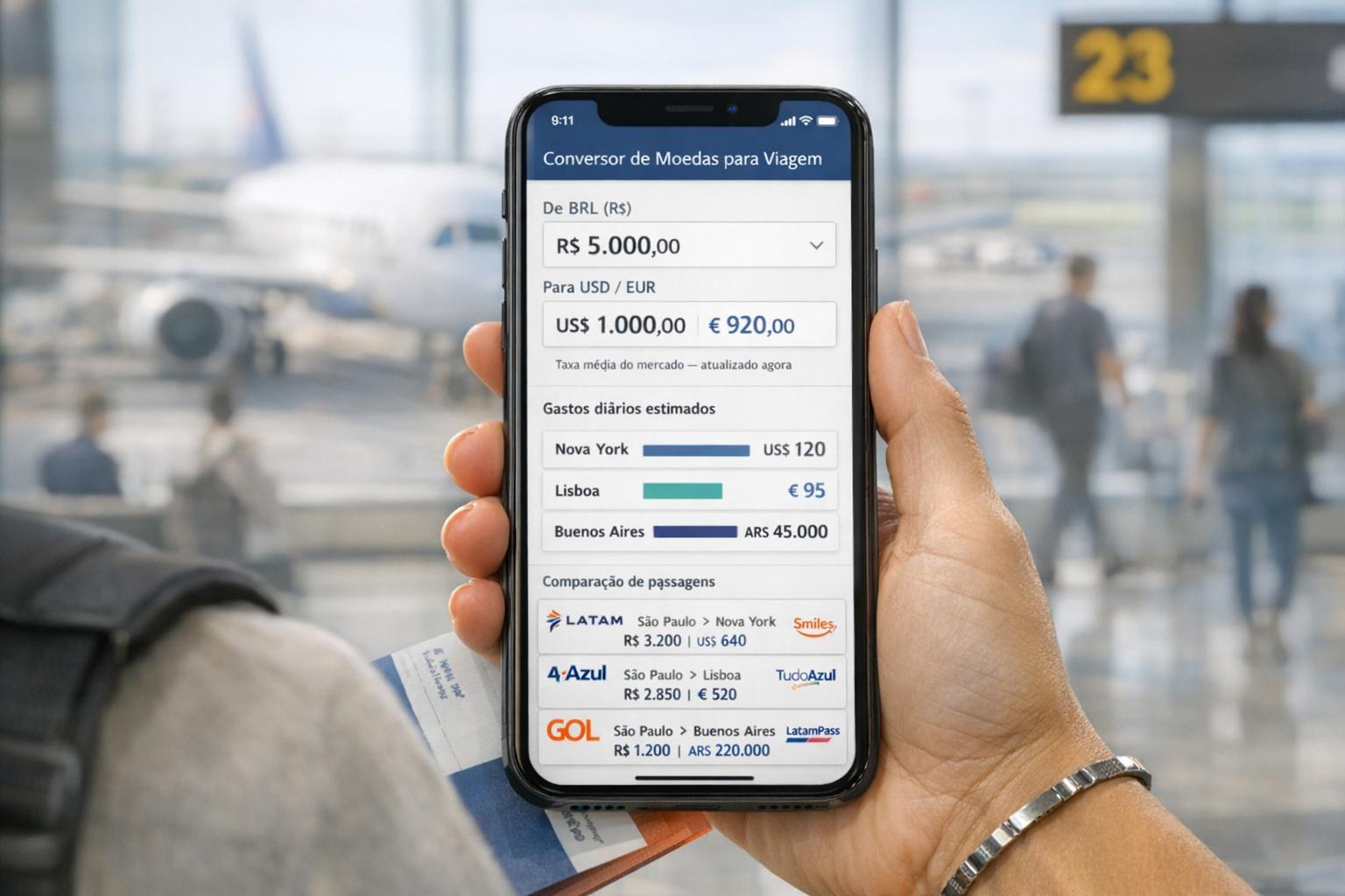 Conversor de Moedas para Viagem