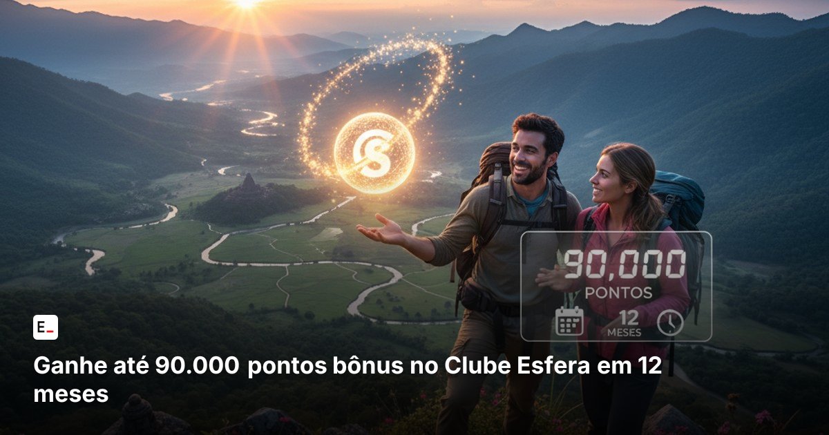 Ganhe até 90.000 pontos bônus no Clube Esfera em 12 meses
