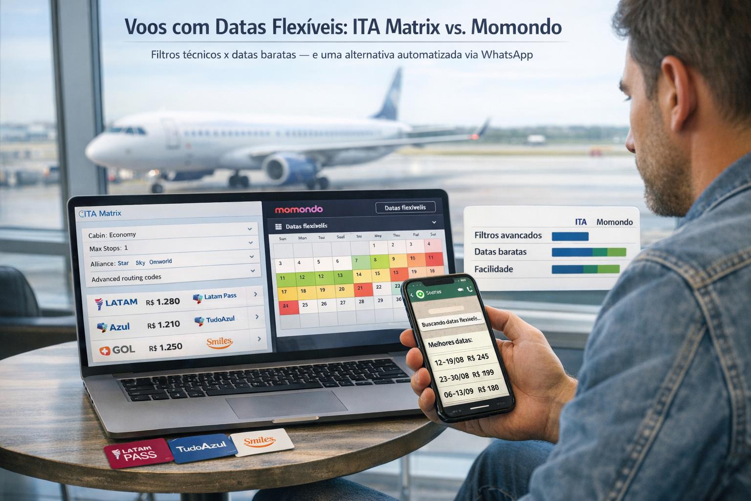 Voos com Datas Flexíveis: ITA Matrix vs. Momondo