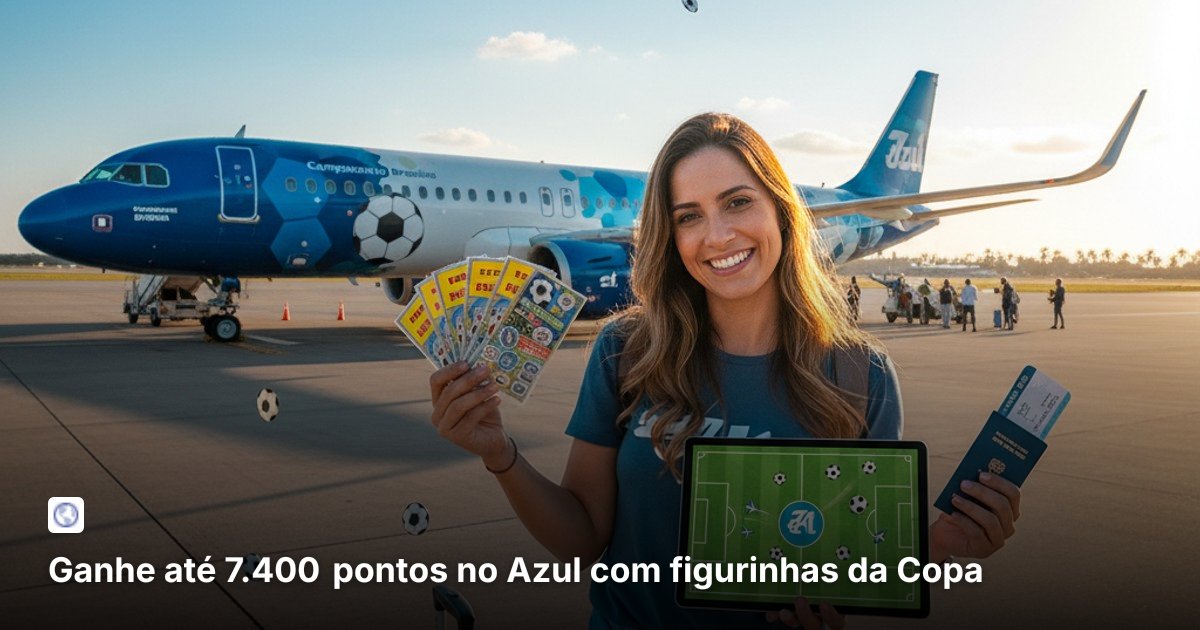 Ganhe até 7.400 pontos no Azul com figurinhas da Copa