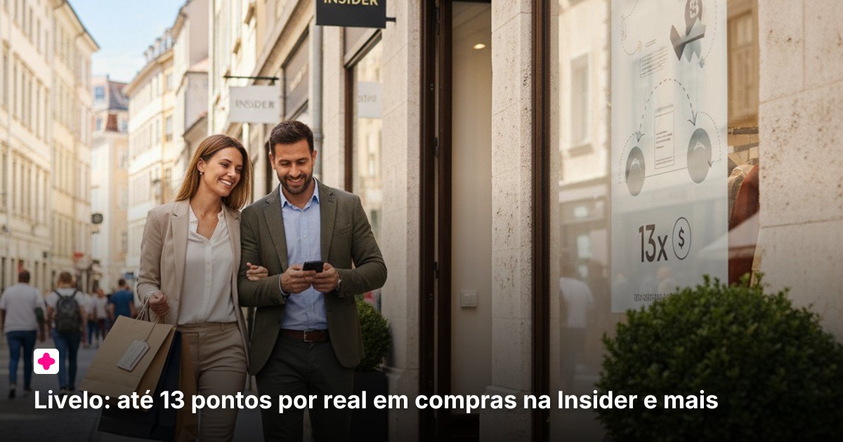Livelo: até 13 pontos por real em compras na Insider e mais