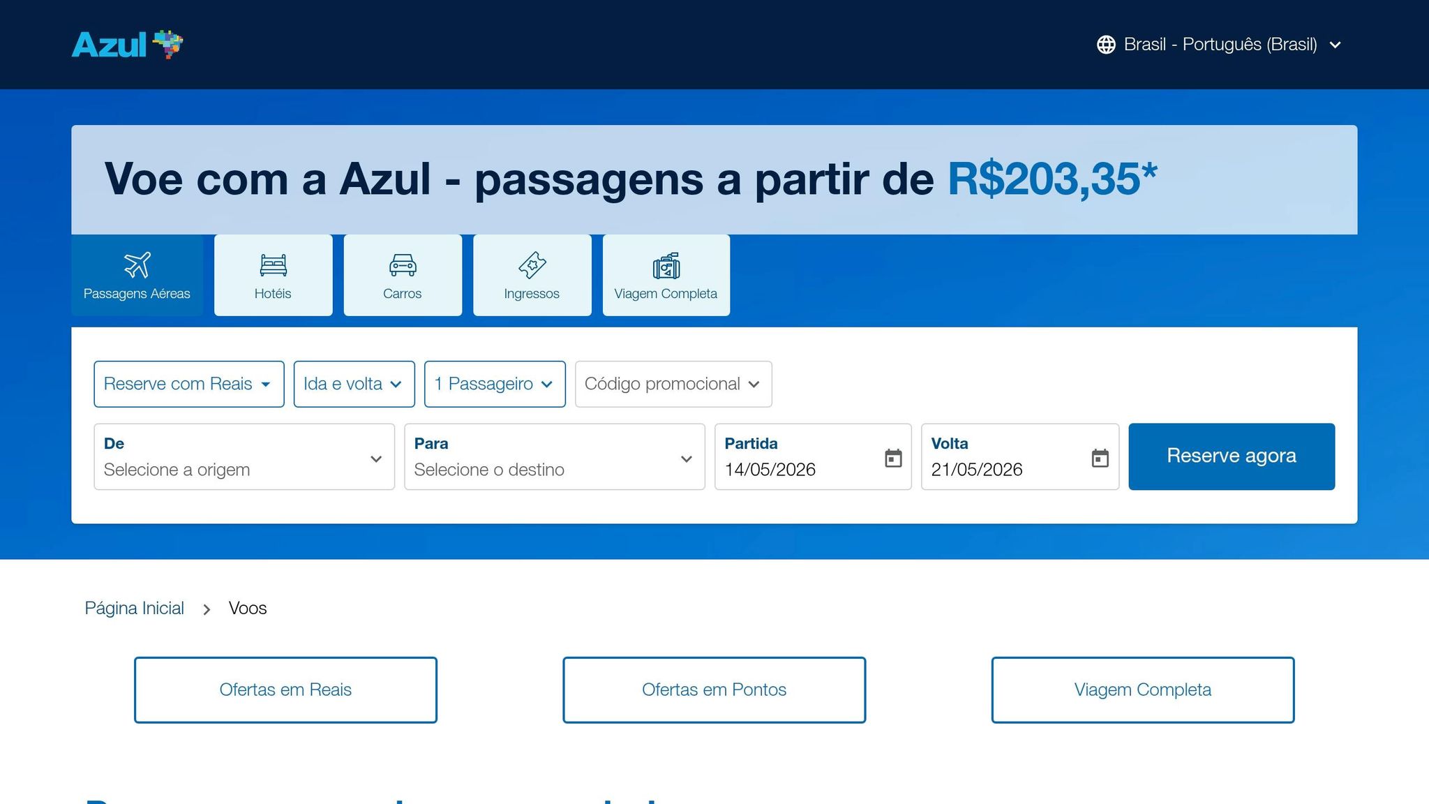 Azul Melhores Ofertas
