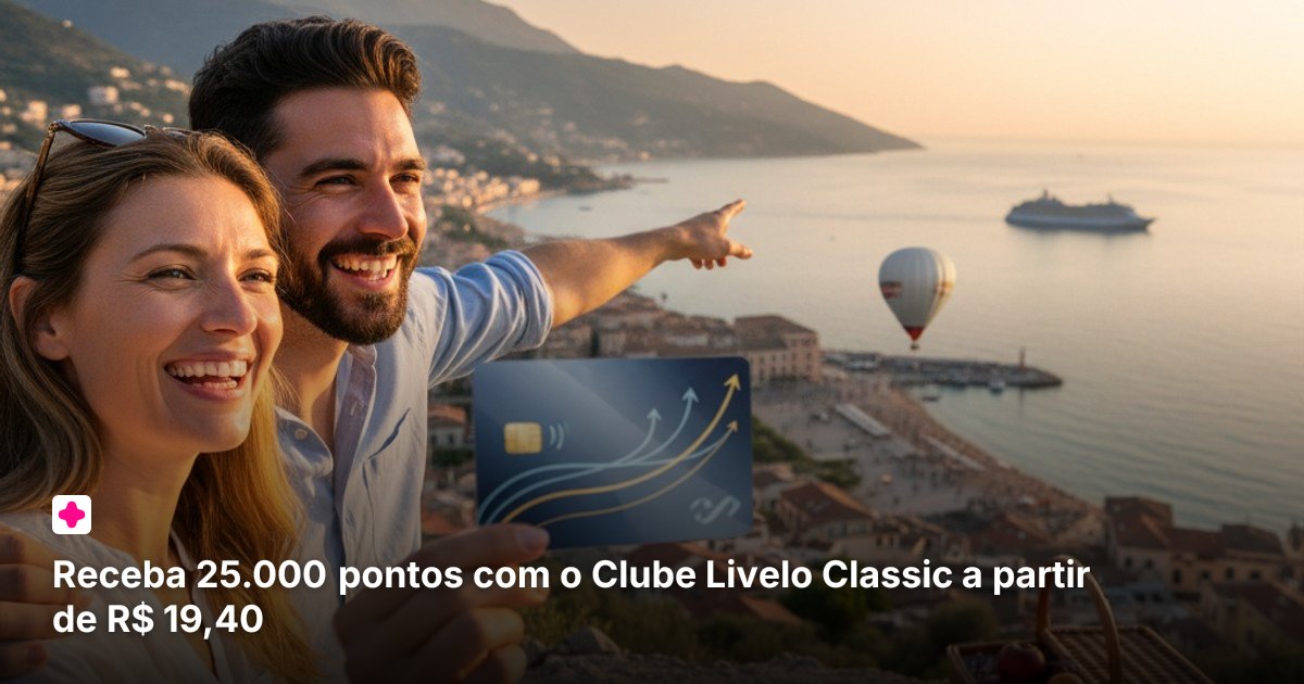 Receba 25.000 pontos com o Clube Livelo Classic a partir de R$ 19,40