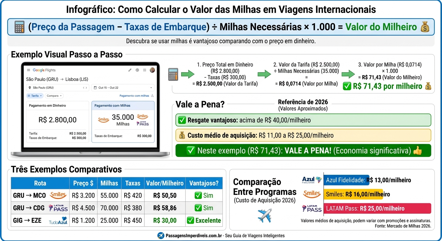 Como Calcular o Valor das Milhas: Fórmula e Exemplos Práticos