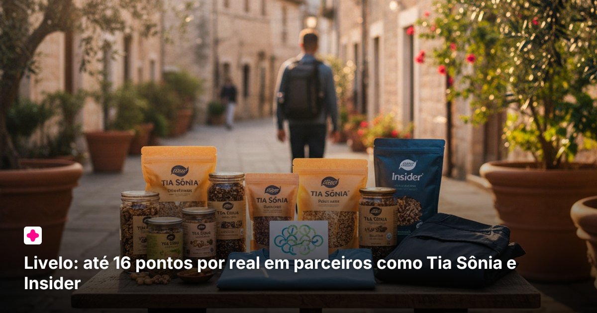 Livelo: até 16 pontos por real em parceiros como Tia Sônia e Insider