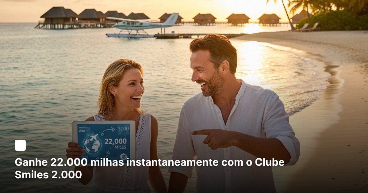 Ganhe 22.000 milhas instantaneamente com o Clube Smiles 2.000