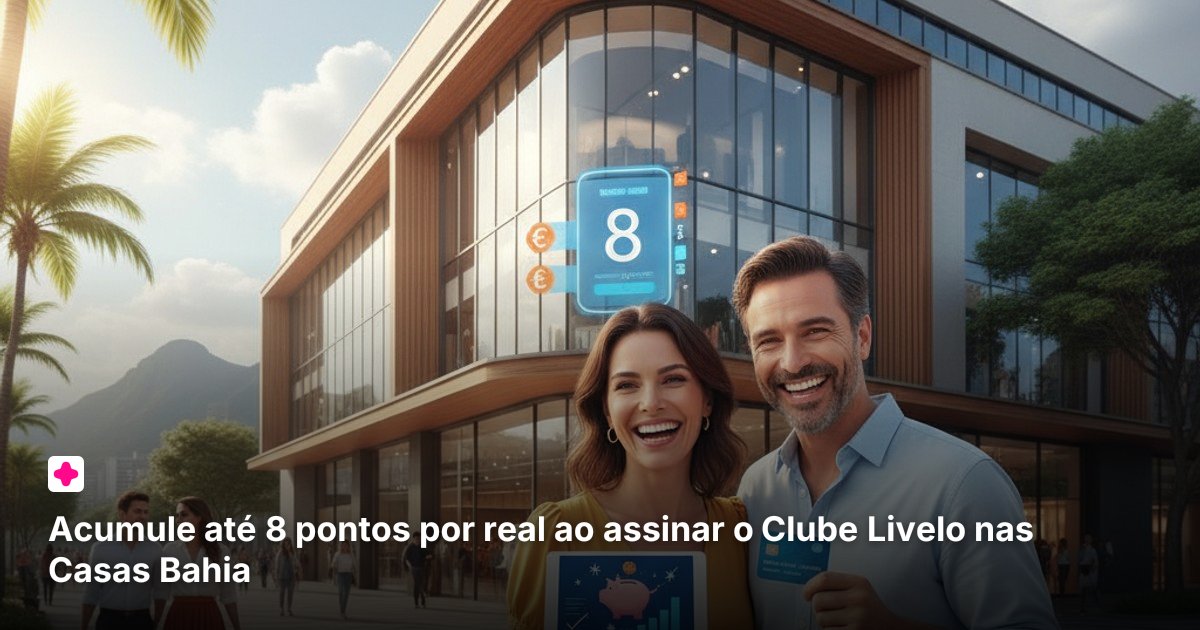 Acumule até 8 pontos por real ao assinar o Clube Livelo nas Casas Bahia