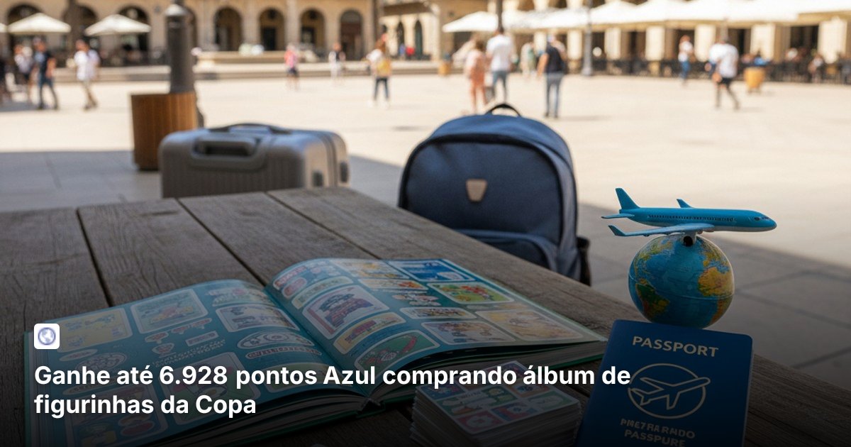 Ganhe até 6.928 pontos Azul comprando álbum de figurinhas da Copa