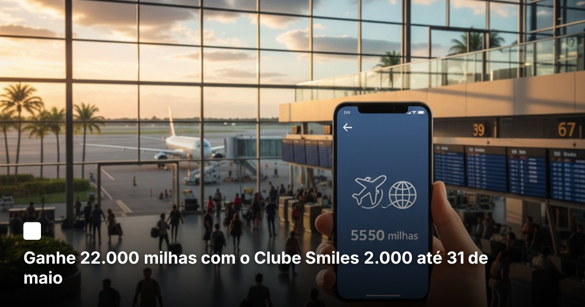 Ganhe 22.000 milhas com o Clube Smiles 2.000 até 31 de maio