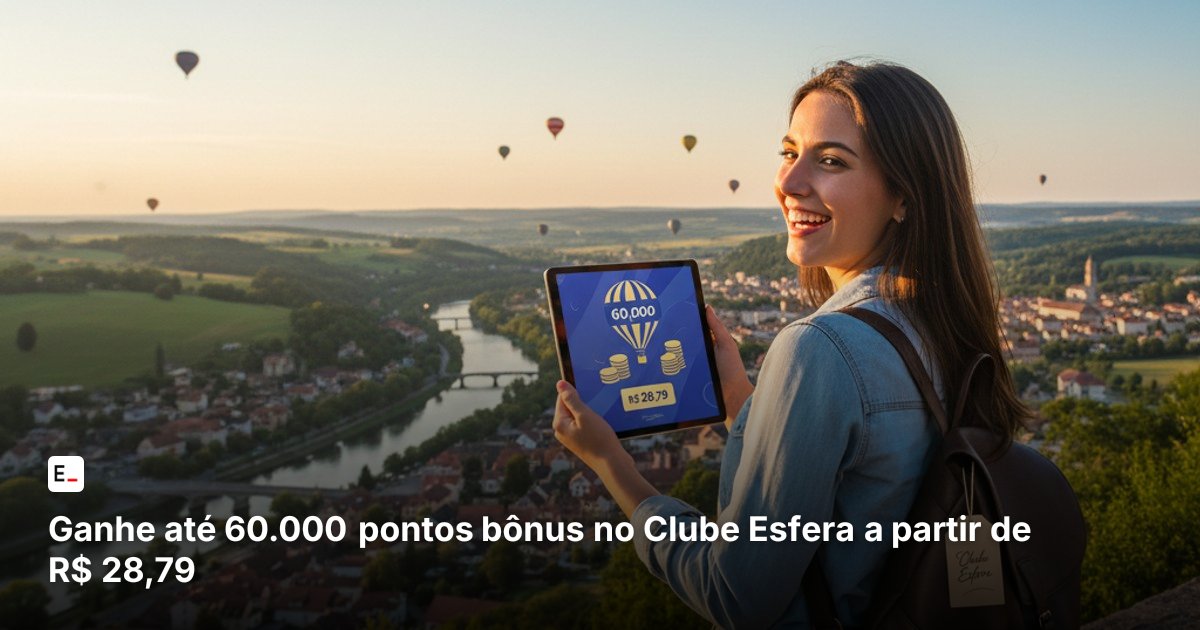 Ganhe até 60.000 pontos bônus no Clube Esfera a partir de R$ 28,79