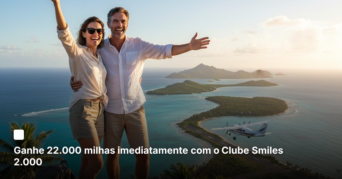 Ganhe 22.000 milhas imediatamente com o Clube Smiles 2.000