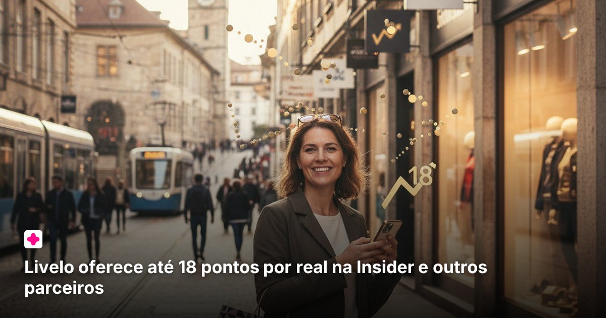 Livelo oferece até 18 pontos por real na Insider e outros parceiros