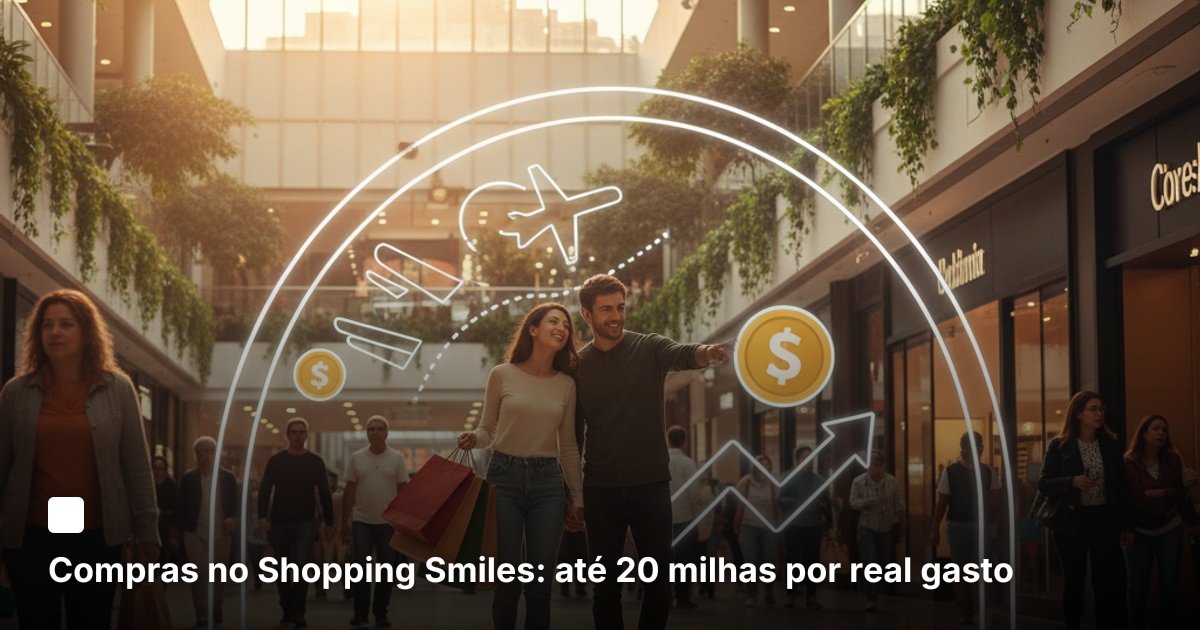Compras no Shopping Smiles: até 20 milhas por real gasto