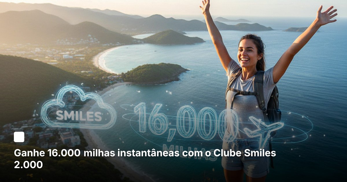 Ganhe 16.000 milhas instantâneas com o Clube Smiles 2.000