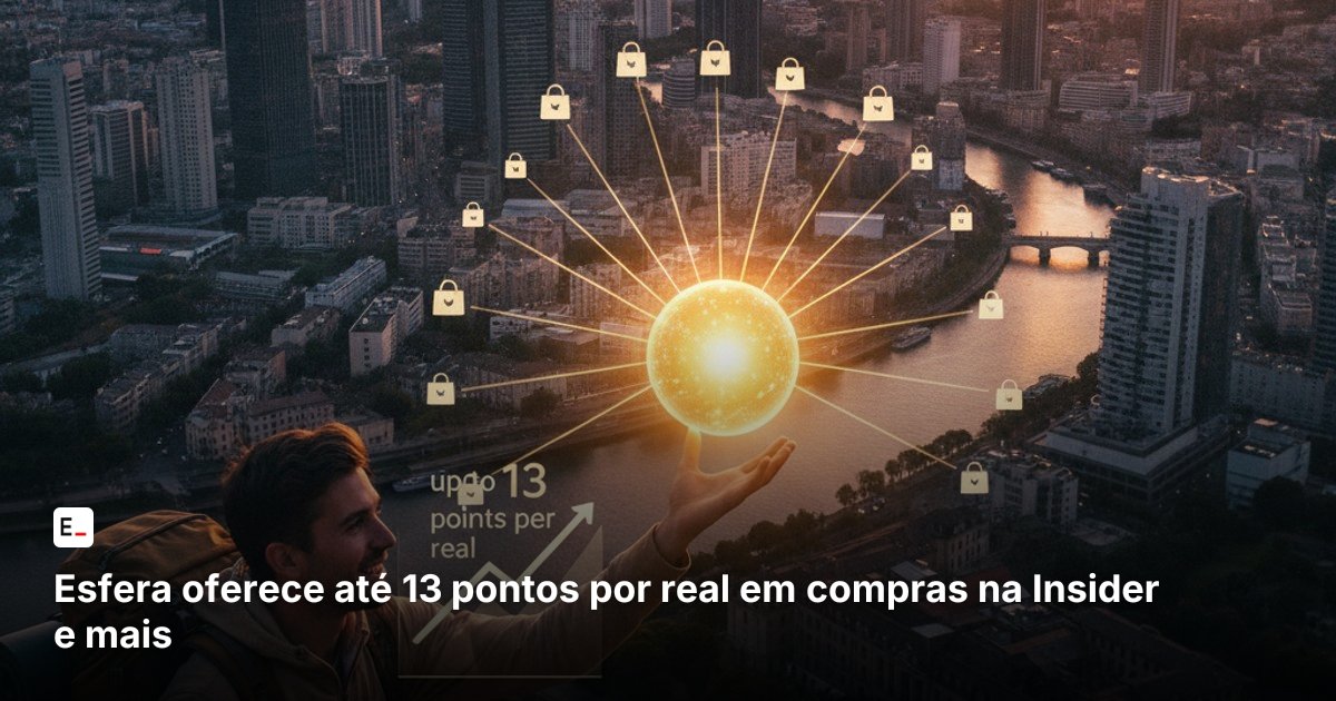 Esfera oferece até 13 pontos por real em compras na Insider e mais