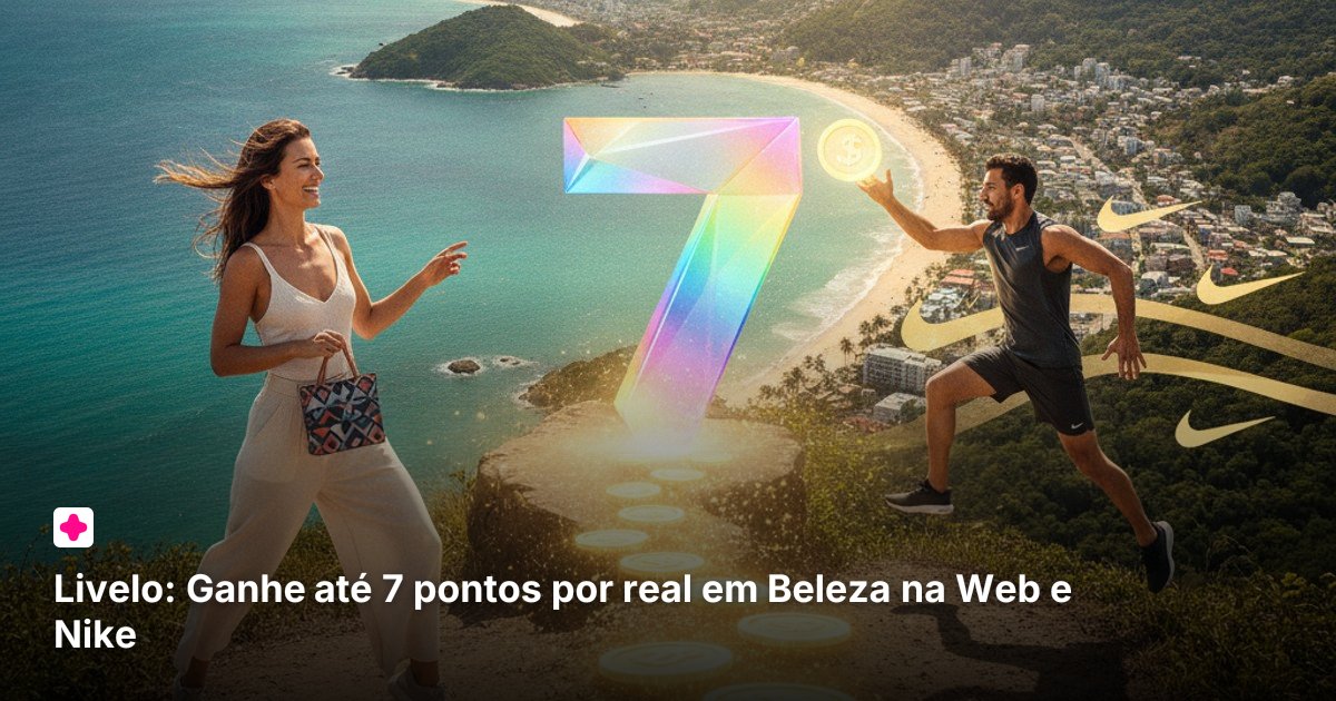Livelo: Ganhe até 7 pontos por real em Beleza na Web e Nike
