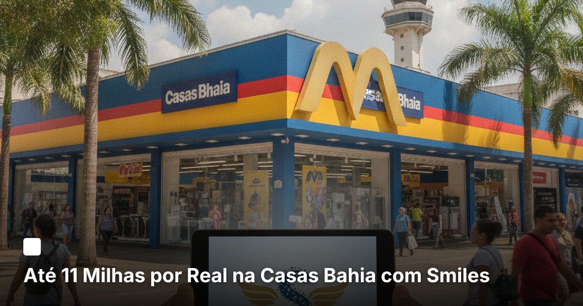 Até 11 Milhas por Real na Casas Bahia com Smiles