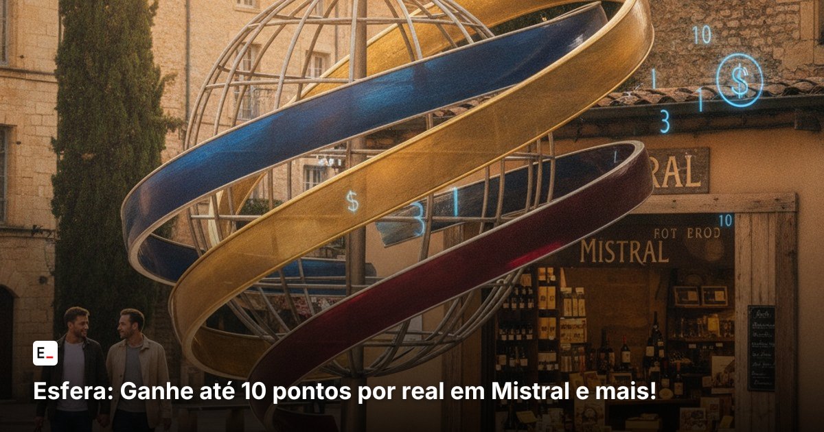 Esfera: Ganhe até 10 pontos por real em Mistral e mais!