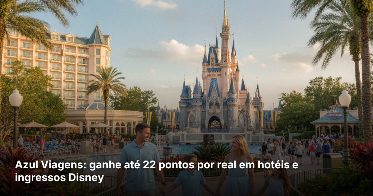 Azul Viagens: ganhe até 22 pontos por real em hotéis e ingressos Disney