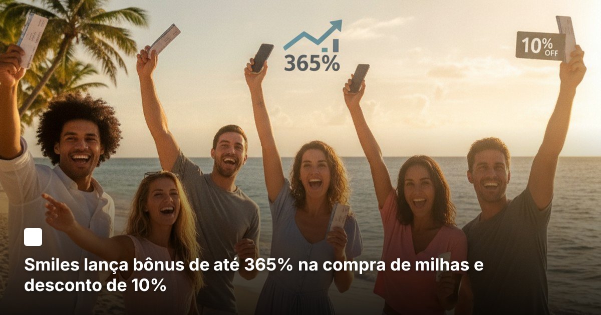 Smiles lança bônus de até 365% na compra de milhas e desconto de 10%