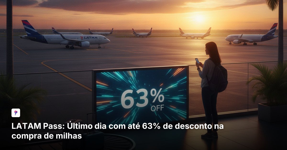 LATAM Pass: Último dia com até 63% de desconto na compra de milhas