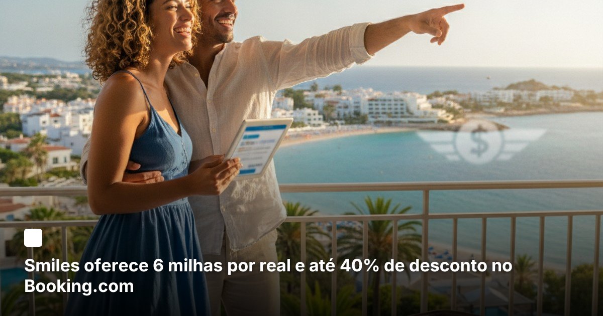 Smiles oferece 6 milhas por real e até 40% de desconto no Booking.com