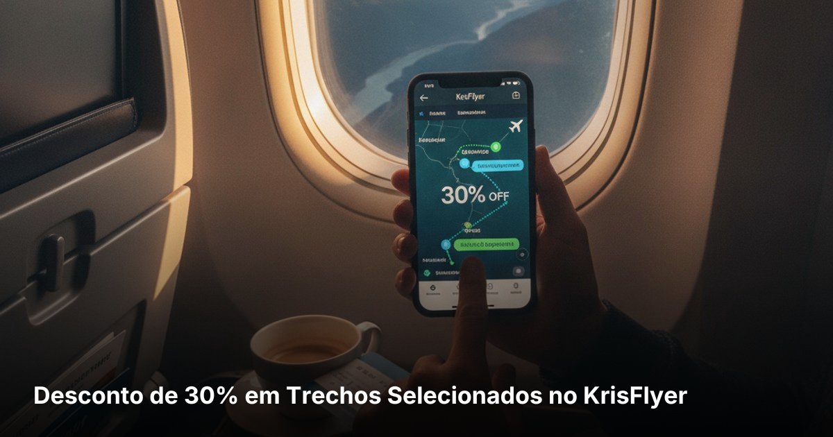 Desconto de 30% em Trechos Selecionados no KrisFlyer