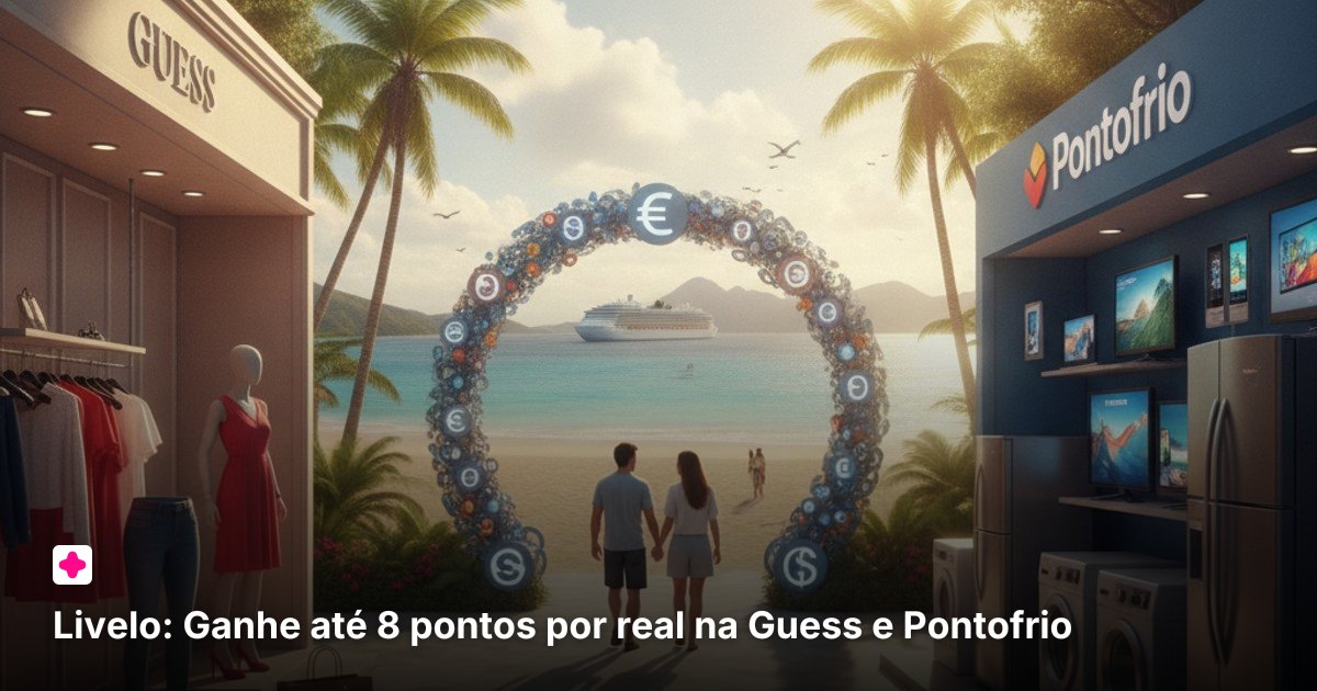 Livelo: Ganhe até 8 pontos por real na Guess e Pontofrio