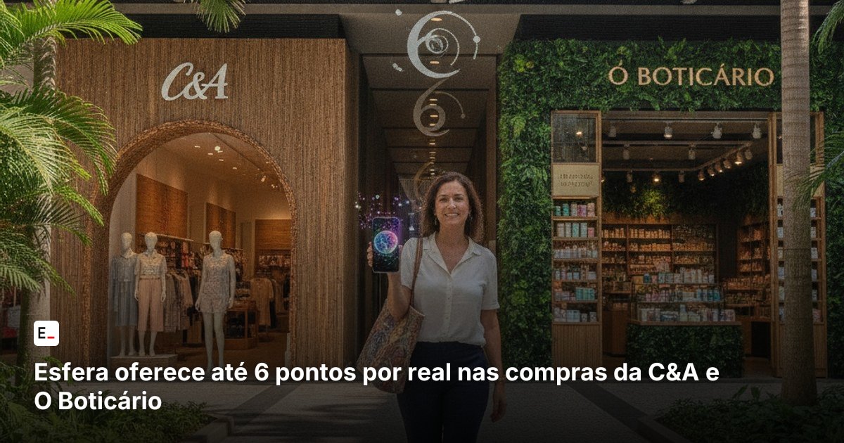 Esfera oferece até 6 pontos por real nas compras da C&A e O Boticário