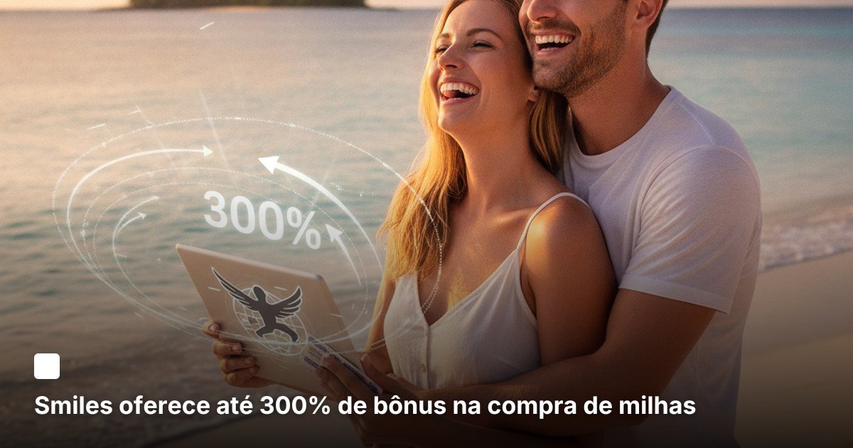 Smiles oferece até 300% de bônus na compra de milhas