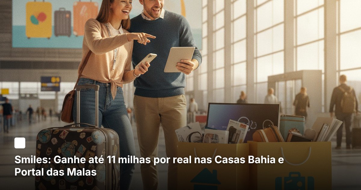 Smiles: Ganhe até 11 milhas por real nas Casas Bahia e Portal das Malas