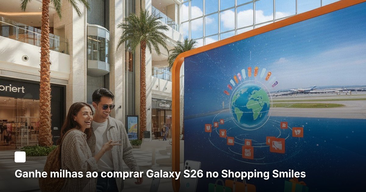 Ganhe milhas ao comprar Galaxy S26 no Shopping Smiles