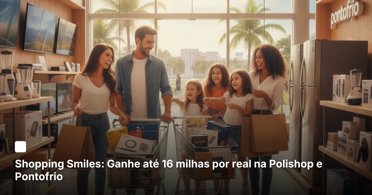 Shopping Smiles: Ganhe até 16 milhas por real na Polishop e Pontofrio