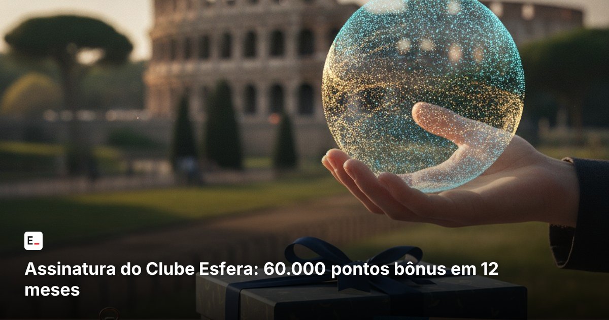 Assinatura do Clube Esfera: 60.000 pontos bônus em 12 meses
