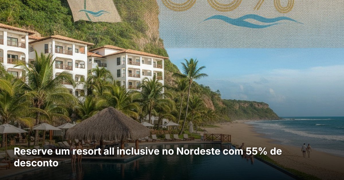 Reserve um resort all inclusive no Nordeste com 55% de desconto