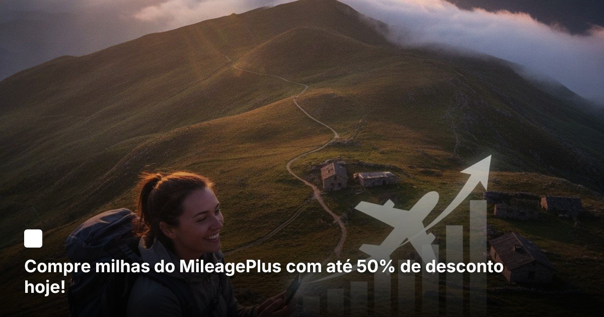 Compre milhas do MileagePlus com até 50% de desconto hoje!