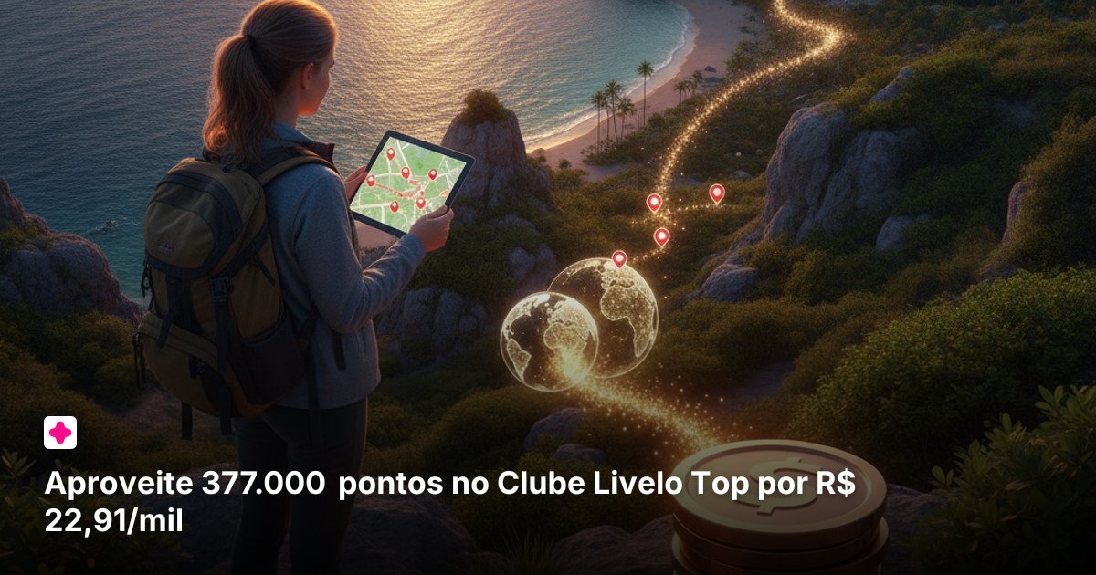 Aproveite 377.000 pontos no Clube Livelo Top por R$ 22,91/mil