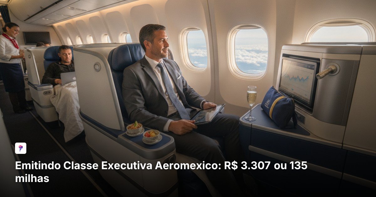 Emitindo Classe Executiva Aeromexico: R$ 3.307 ou 135 milhas