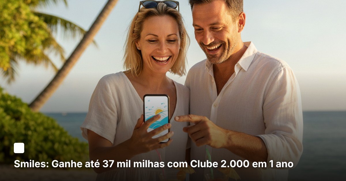 Smiles: Ganhe até 37 mil milhas com Clube 2.000 em 1 ano