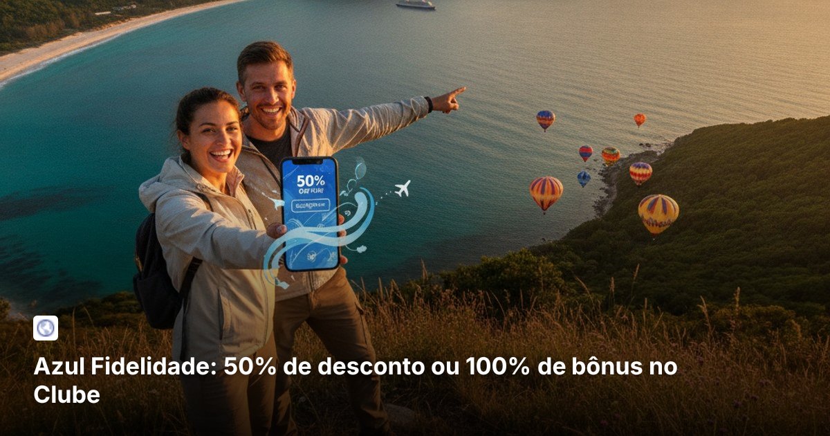Azul Fidelidade: 50% de desconto ou 100% de bônus no Clube