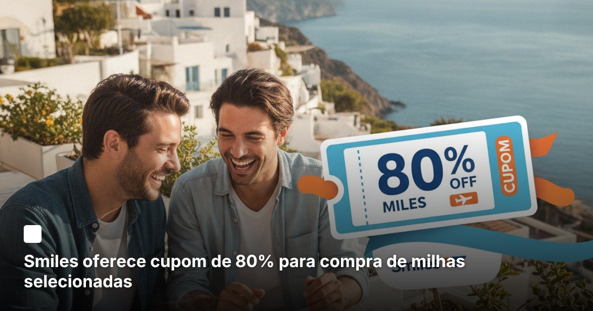 Smiles oferece cupom de 80% para compra de milhas selecionadas