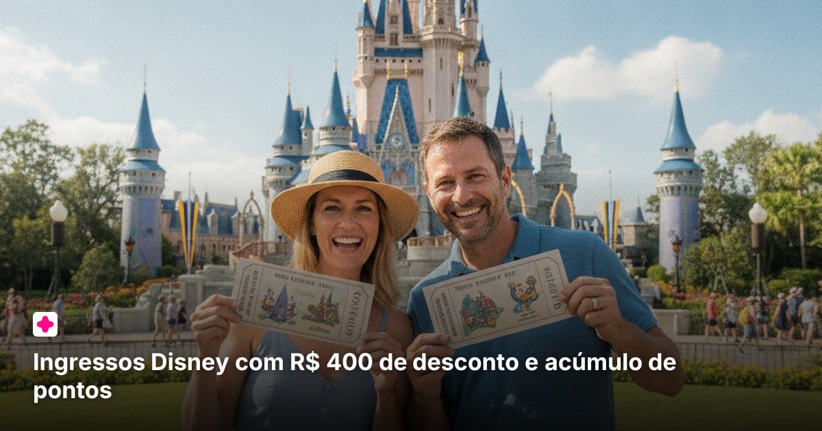 Ingressos Disney com R$ 400 de desconto e acúmulo de pontos