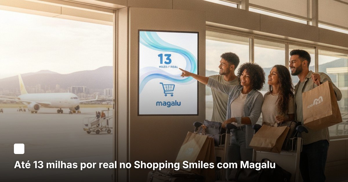 Até 13 milhas por real no Shopping Smiles com Magalu