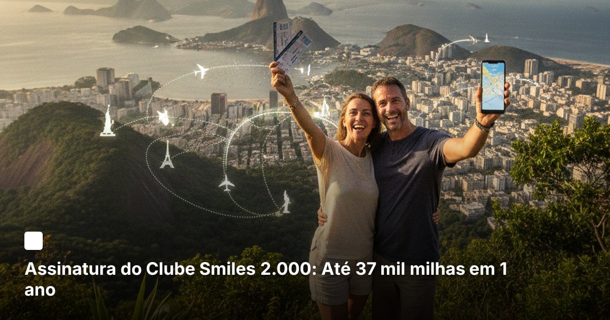 Assinatura do Clube Smiles 2.000: Até 37 mil milhas em 1 ano